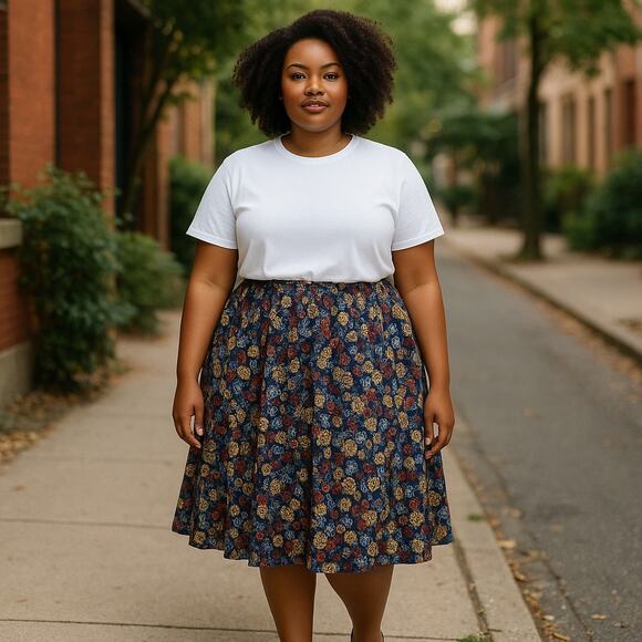 LuLaRoe Womens Skirt Size‎ 2XL 2X Colorful Madison Print Pockets NEW - Picture 2 of 8